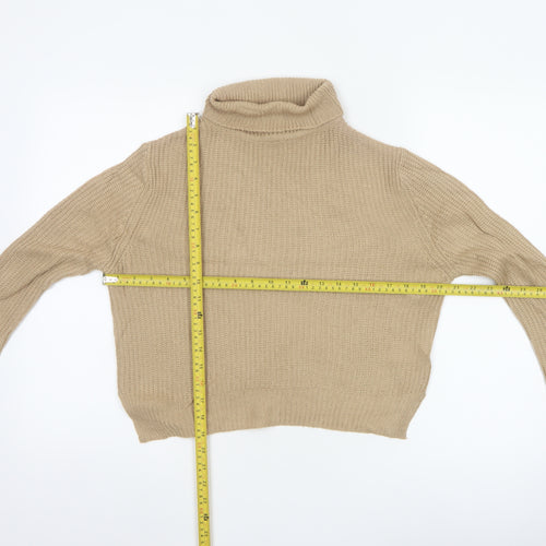 Pink Vanilla Women’s Beige Roll Neck Knit Jumper Size M