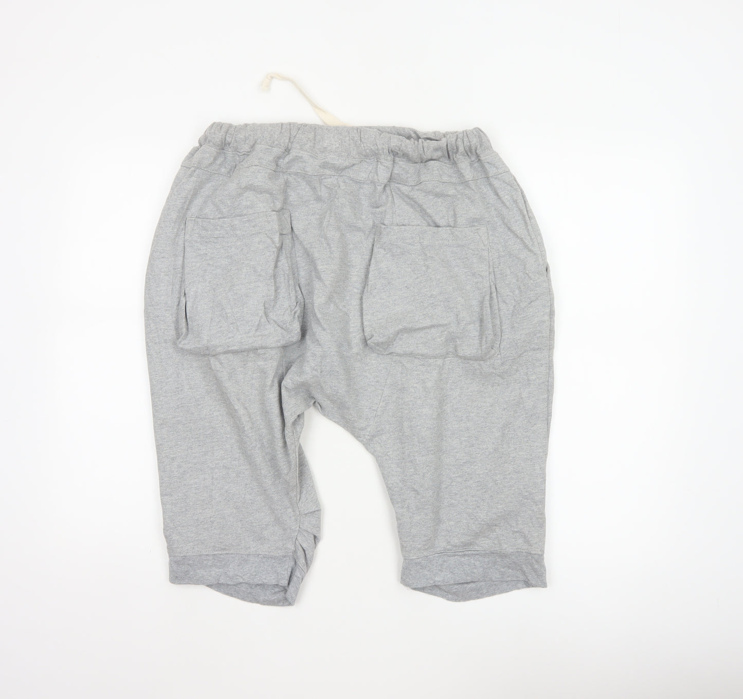 Religion Men's Grey L Sweat Shorts Drawstring Cotton Logo Pockets