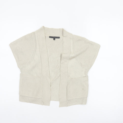 Betty Jackson Black Women Ivory Size 10 Open Knit Cardigan Pockets