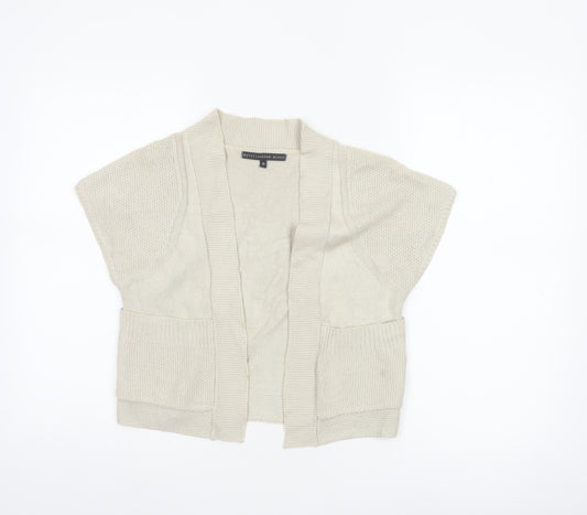 Betty Jackson Black Women Ivory Size 10 Open Knit Cardigan Pockets