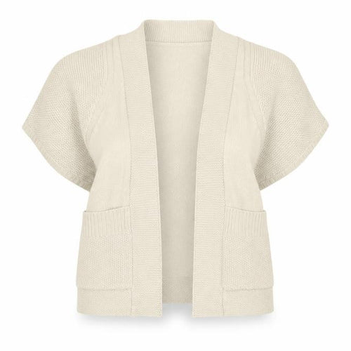 Betty Jackson Black Women Ivory Size 10 Open Knit Cardigan Pockets