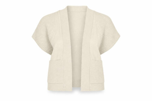 Betty Jackson Black Women Ivory Size 10 Open Knit Cardigan Pockets