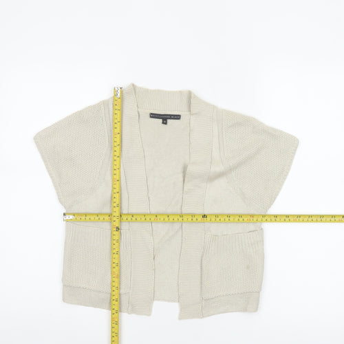 Betty Jackson Black Women Ivory Size 10 Open Knit Cardigan Pockets