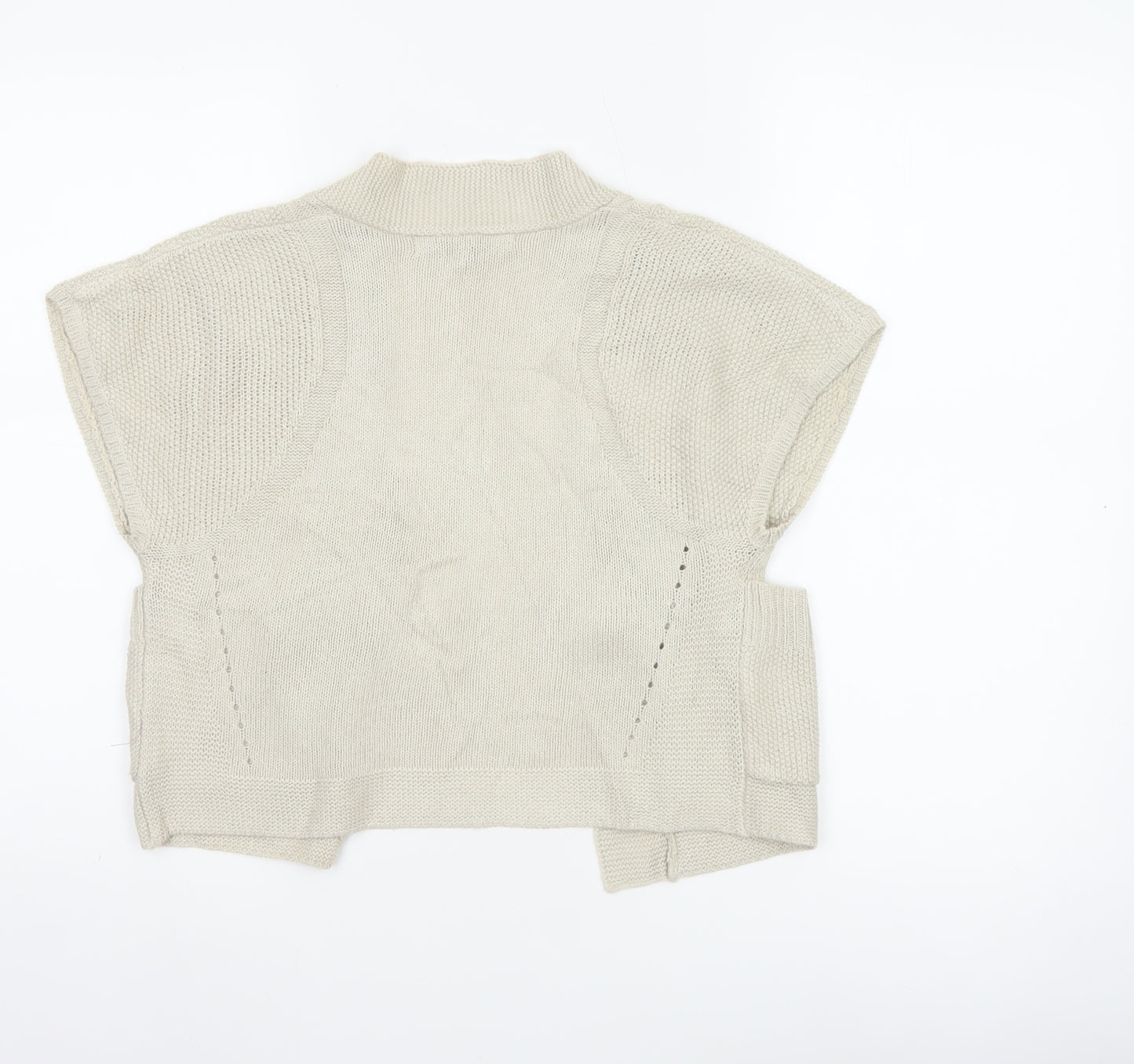 Betty Jackson Black Women Ivory Size 10 Open Knit Cardigan Pockets