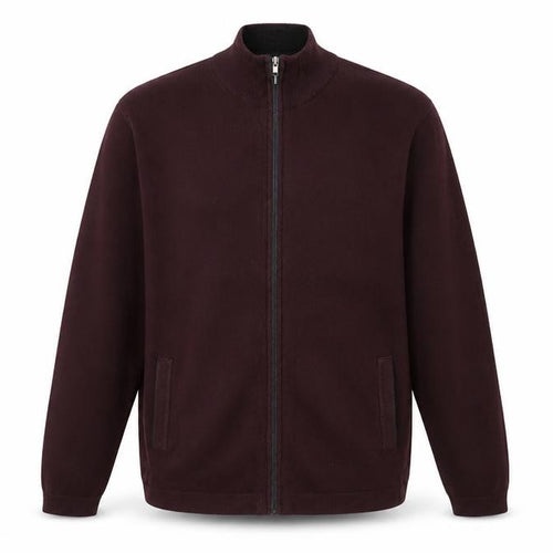Jeff Banks London Men's Burgundy S Cotton Cashmere Full Zip Jumper