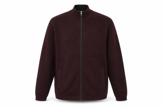 Jeff Banks London Men's Burgundy S Cotton Cashmere Full Zip Jumper