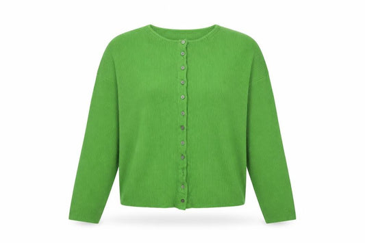 Marks & Spencer Women Green Size 10 Rib Knit Button Cardigan