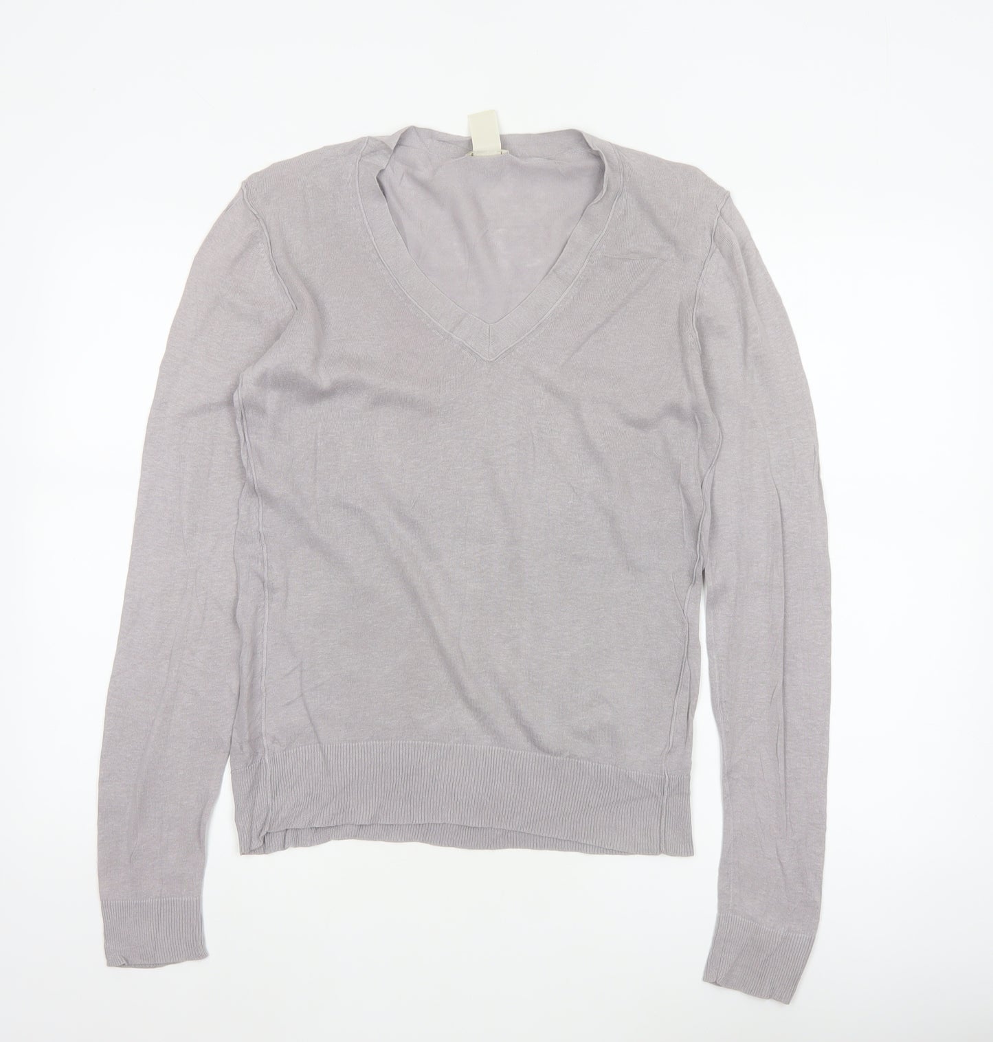 GAP Women’s Grey Linen Cotton V-Neck Pullover Jumper Size S