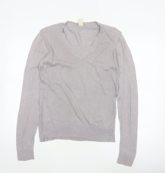 GAP Women’s Grey Linen Cotton V-Neck Pullover Jumper Size S
