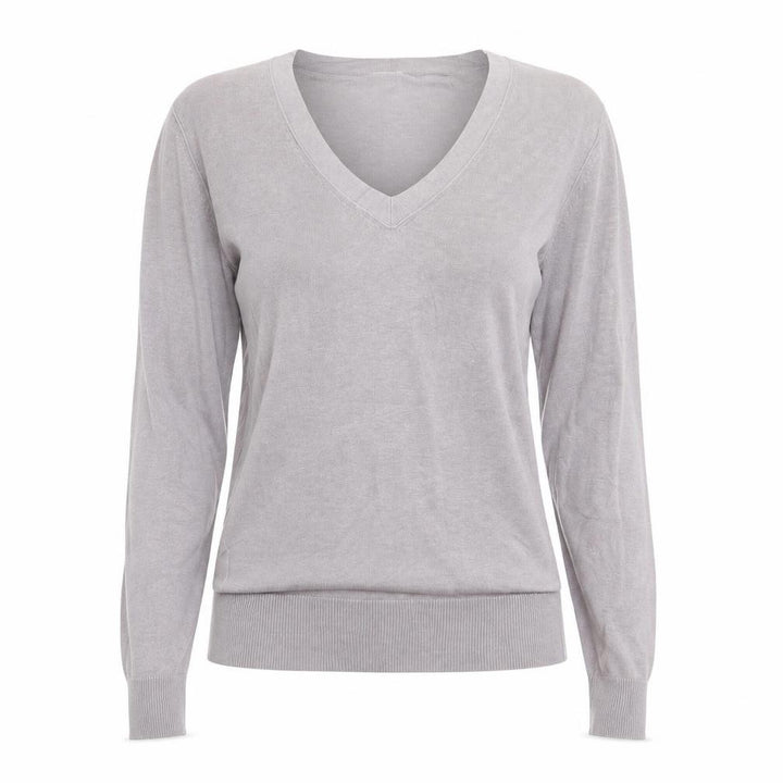 Gap Women’s Grey Linen Cotton V-Neck Pullover Jumper Size S