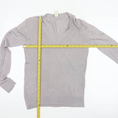 GAP Women’s Grey Linen Cotton V-Neck Pullover Jumper Size S
