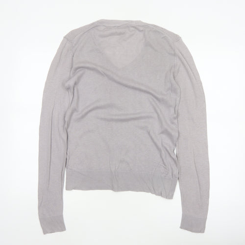 GAP Women’s Grey Linen Cotton V-Neck Pullover Jumper Size S