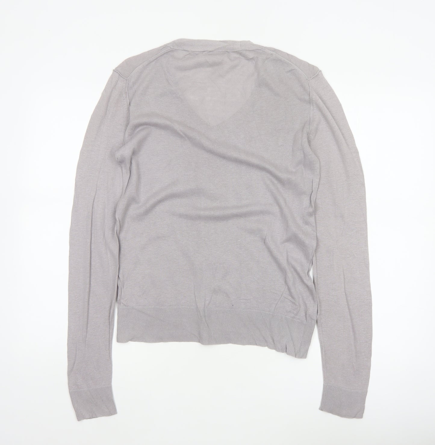 GAP Women’s Grey Linen Cotton V-Neck Pullover Jumper Size S
