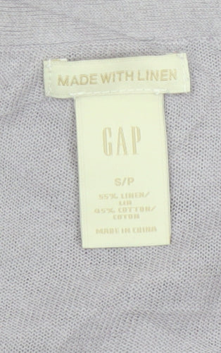 GAP Women’s Grey Linen Cotton V-Neck Pullover Jumper Size S