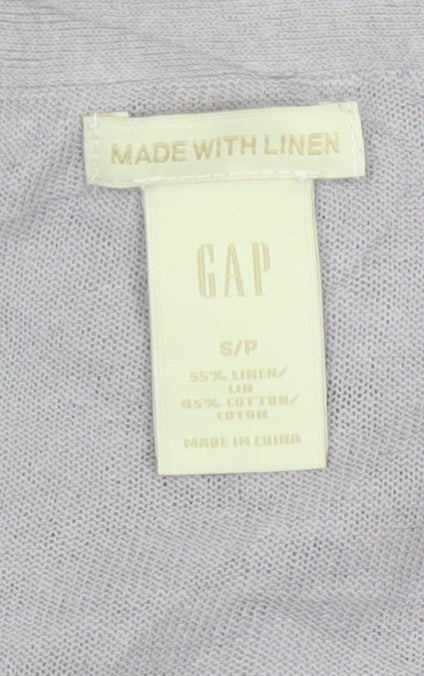 GAP Women’s Grey Linen Cotton V-Neck Pullover Jumper Size S