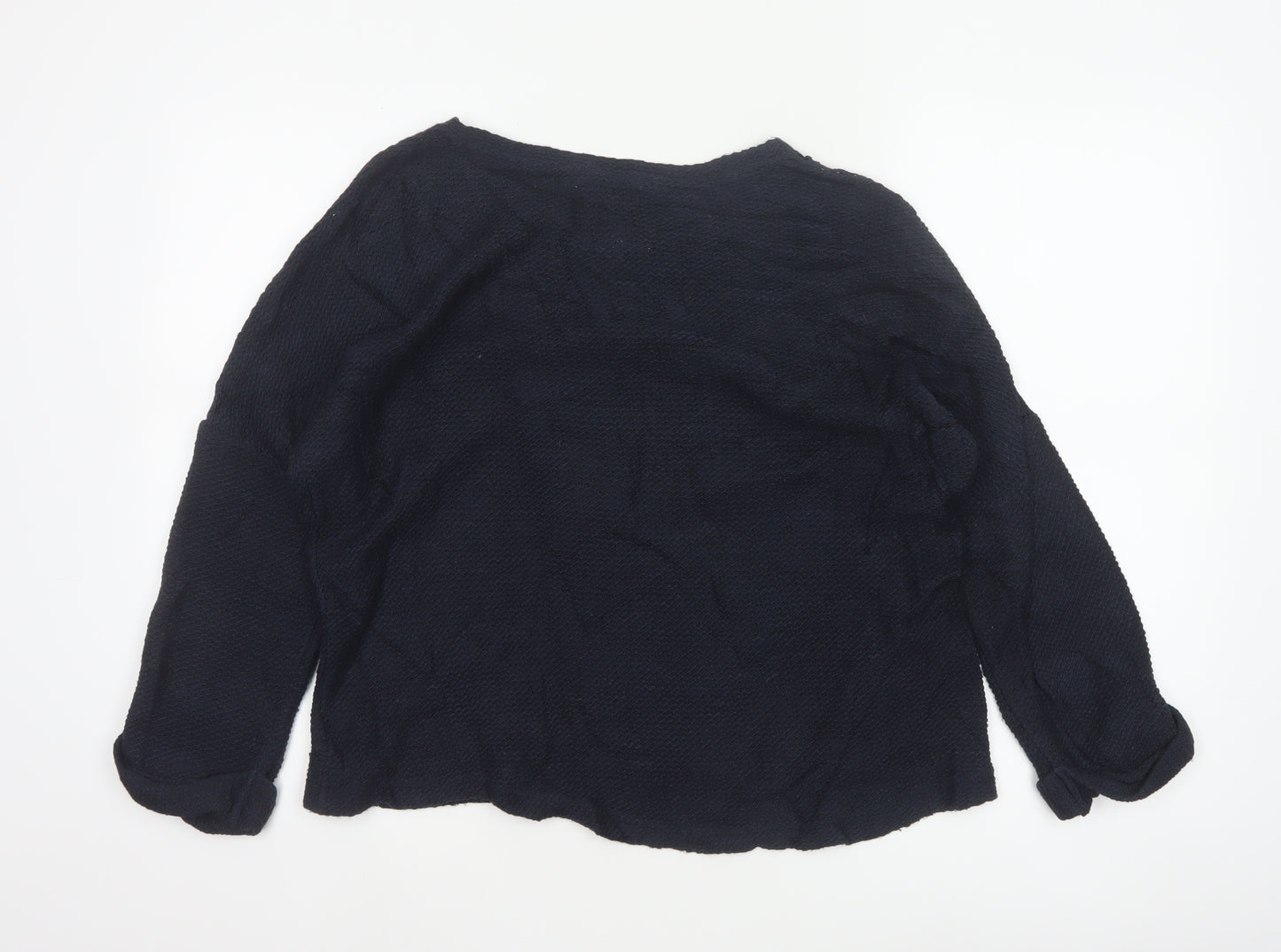 Next Women’s Navy Blue Size 14 Floral Crochet Yoke Knit Jumper