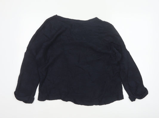 Next Women’s Navy Blue Size 14 Floral Crochet Yoke Knit Jumper