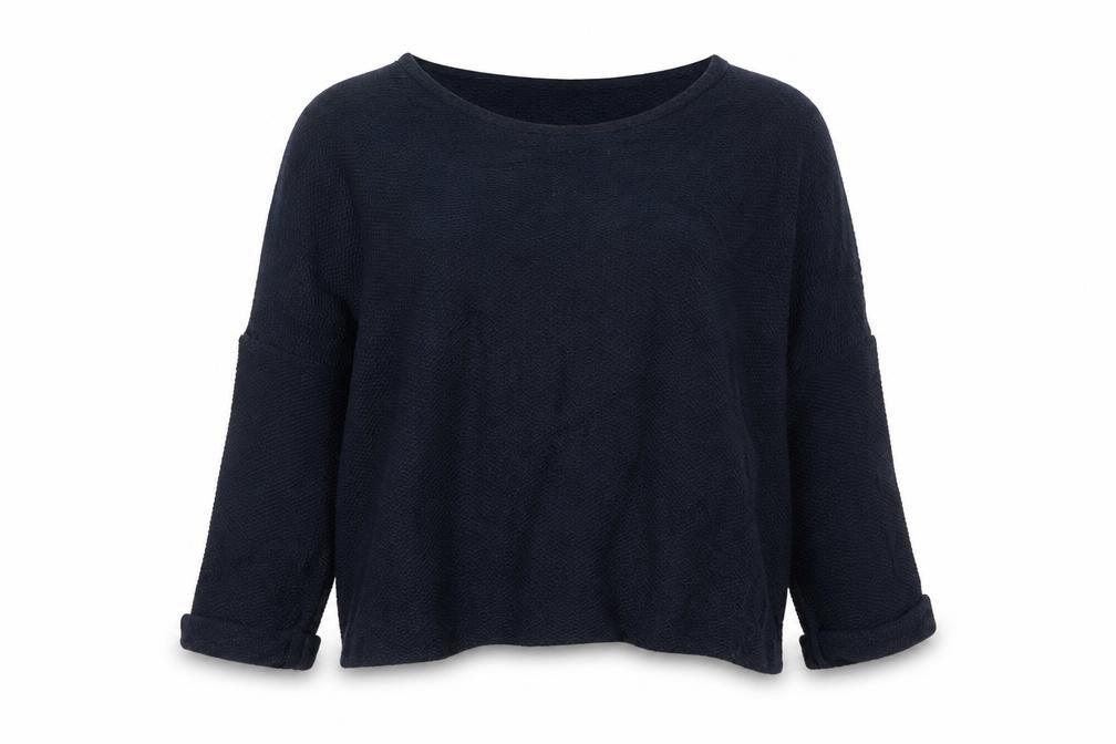 Next Women’s Navy Blue Size 14 Floral Crochet Yoke Knit Jumper
