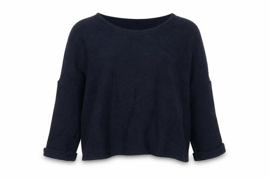 Next Women’s Navy Blue Size 14 Floral Crochet Yoke Knit Jumper
