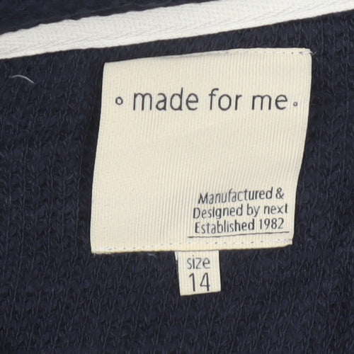 Next Women’s Navy Blue Size 14 Floral Crochet Yoke Knit Jumper