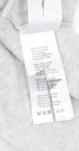 Hush Women Grey XL Ringer V-Neck Short Sleeve Jersey Top