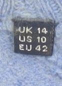 Superdry Women Blue UK 14 Cashmere Blend Crew Neck Raglan Jumper