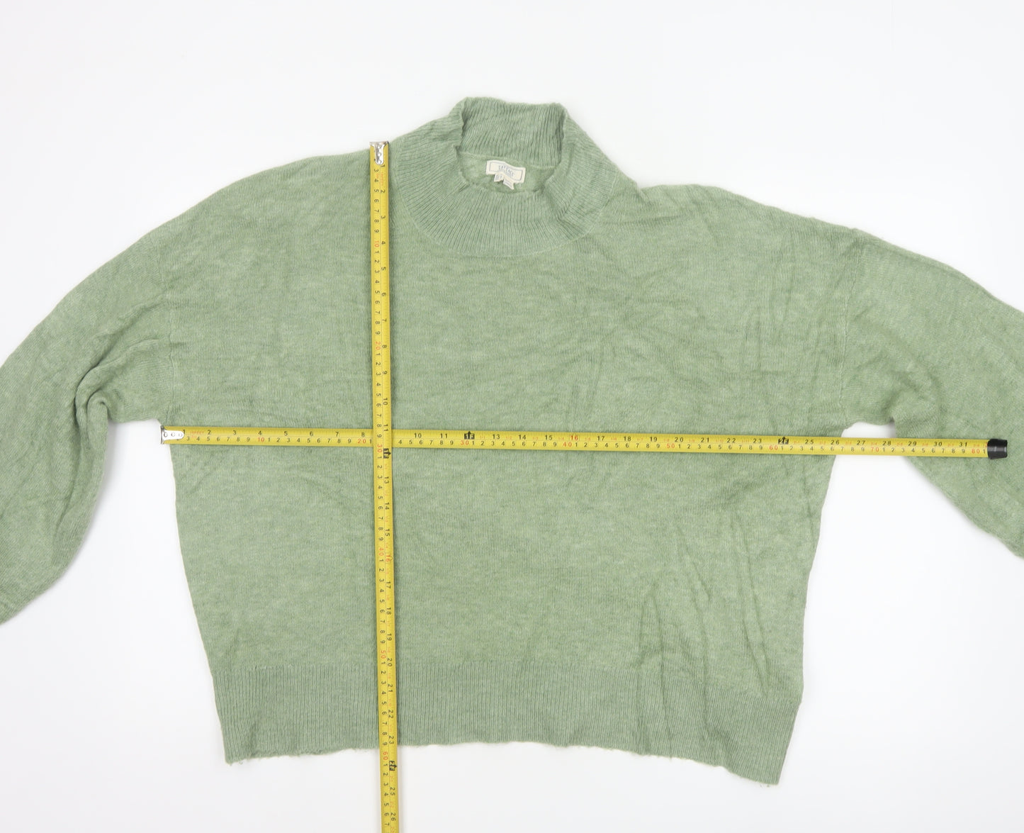 Fat Face Women Green UK 10 High Neck Knit Pullover Jumper Wool Alpaca