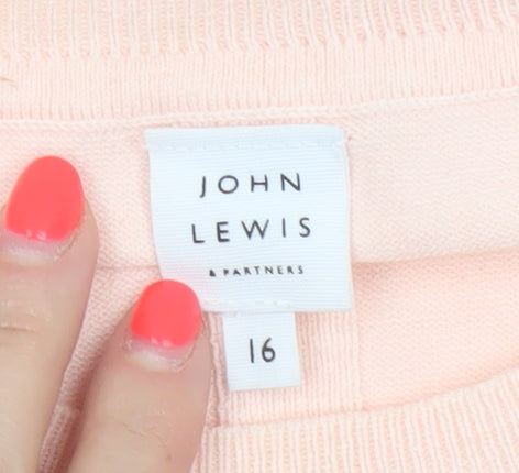 John Lewis Women’s Pink Size 16 Crew Neck Long Sleeve Knit Jumper