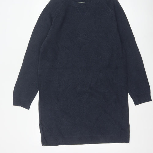 Superdry Women’s Blue UK 10 Knee Length Raglan Jumper Dress