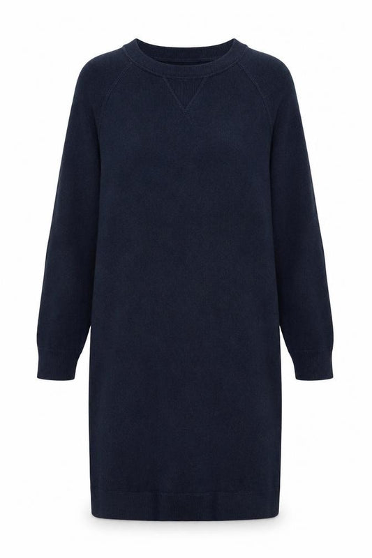 Front view of Superdry Women’s Blue UK 10 Knee Length Raglan Jumper Dress