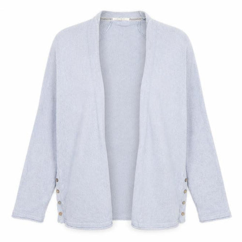 White Stuff Women Blue Size 18 Open Knit Linen Cotton Cardigan