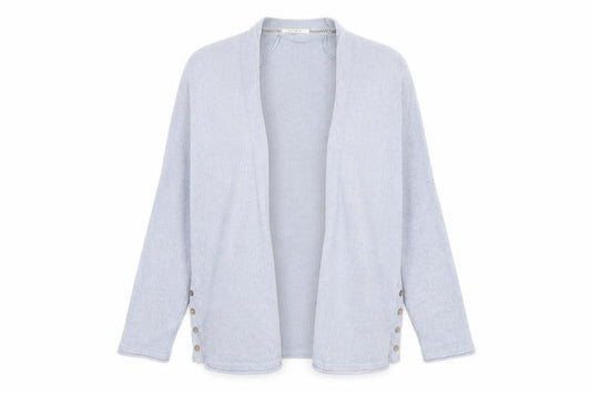 White Stuff Women Blue Size 18 Open Knit Linen Cotton Cardigan