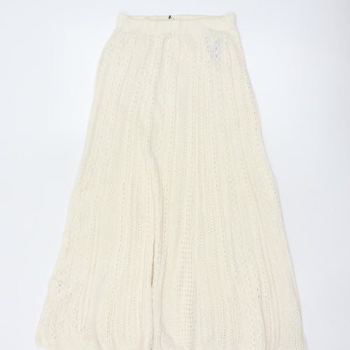 Uniqlo Ines de la Fressange Women Ivory M Cotton Knit Maxi Flare Skirt
