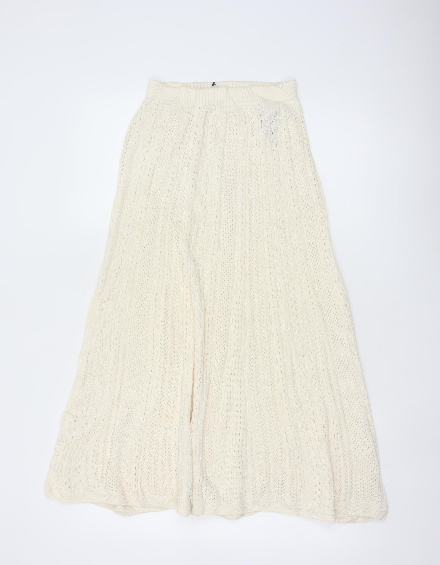 Uniqlo Ines de la Fressange Women Ivory M Cotton Knit Maxi Flare Skirt