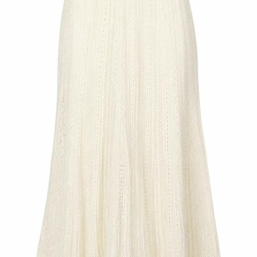 Uniqlo Ines de la Fressange Women Ivory M Cotton Knit Maxi Flare Skirt