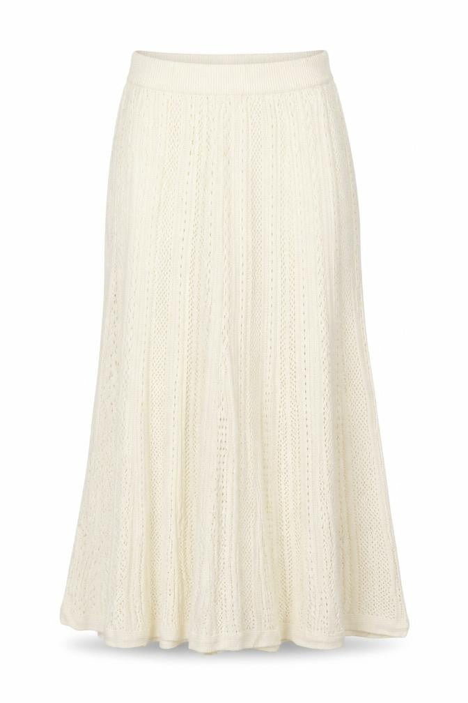 Uniqlo Ines de la Fressange Women Ivory M Cotton Knit Maxi Flare Skirt