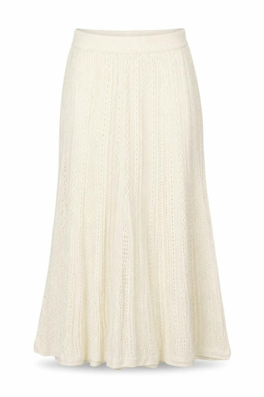 Uniqlo Ines de la Fressange Women Ivory M Cotton Knit Maxi Flare Skirt