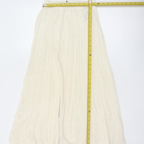 Uniqlo Ines de la Fressange Women Ivory M Cotton Knit Maxi Flare Skirt