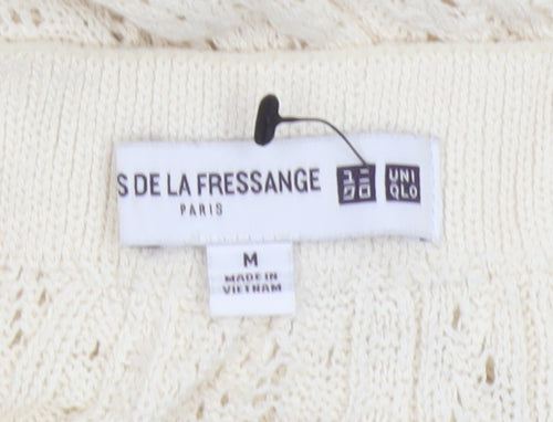 Uniqlo Ines de la Fressange Women Ivory M Cotton Knit Maxi Flare Skirt