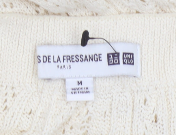 Uniqlo Ines de la Fressange Women Ivory M Cotton Knit Maxi Flare Skirt