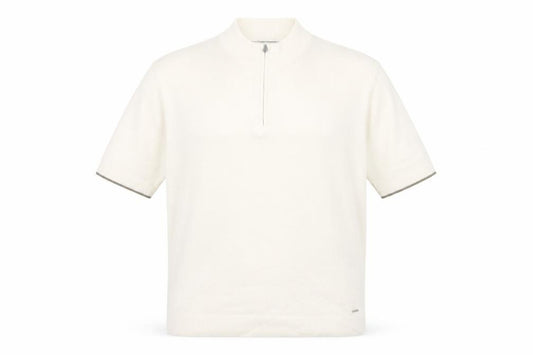 Autograph Men’s Ivory XL Pure Cotton 1/4 Zip High Neck Jumper