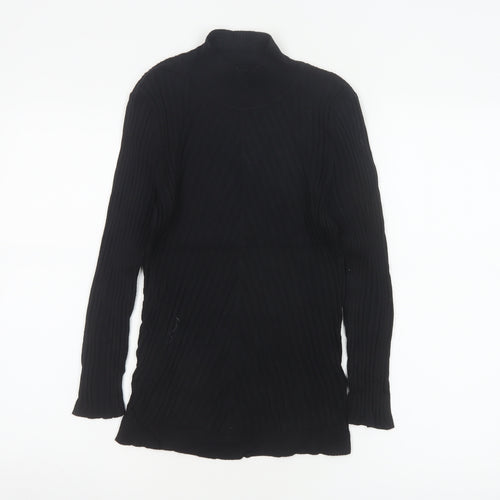 Karen Millen Women Black S Ribbed Roll Neck Slim Knit Jumper