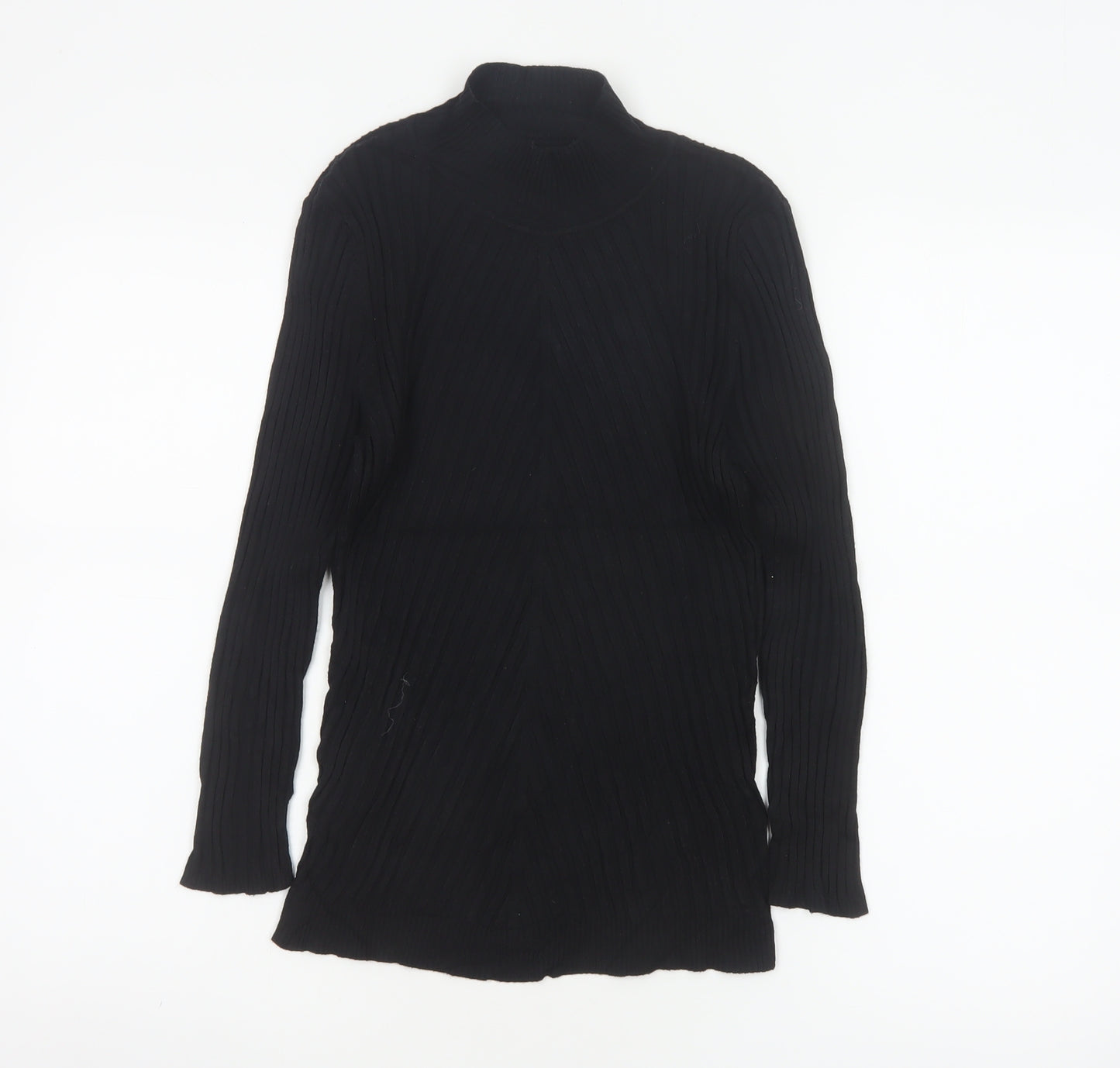 Karen Millen Women Black S Ribbed Roll Neck Slim Knit Jumper