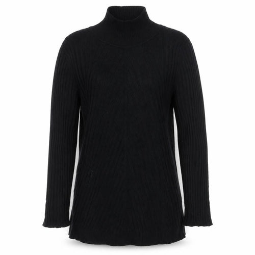 Karen Millen Women Black S Ribbed Roll Neck Slim Knit Jumper