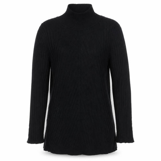 Karen Millen Women Black S Ribbed Roll Neck Slim Knit Jumper