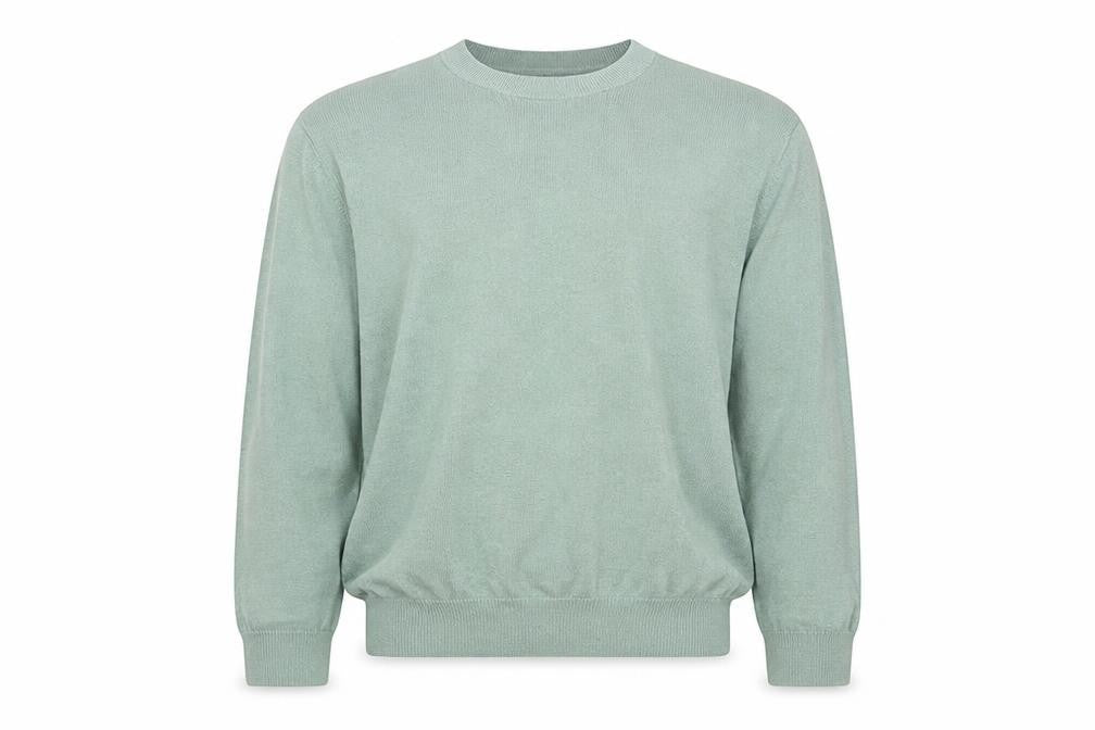 Marks and Spencer Men Green XL Pure Cotton Crew Neck Pullover Jumper