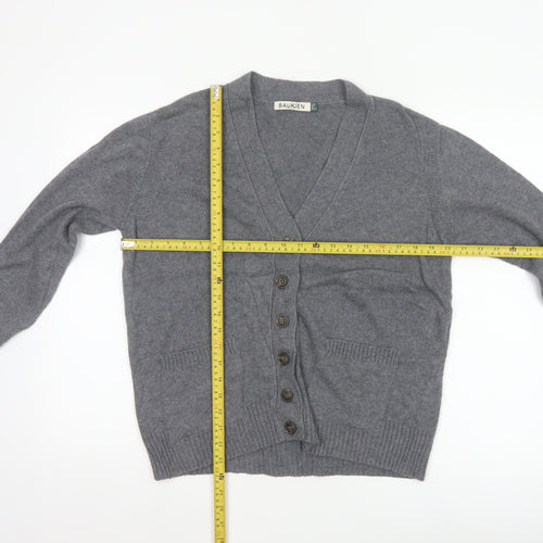 Baukjen Women Grey UK 8 V-Neck Button Cashmere Blend Cardigan
