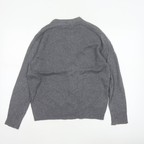 Baukjen Women Grey UK 8 V-Neck Button Cashmere Blend Cardigan