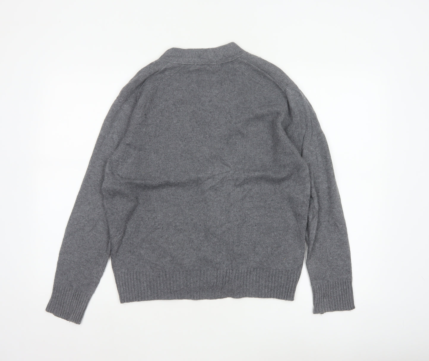Baukjen Women Grey UK 8 V-Neck Button Cashmere Blend Cardigan