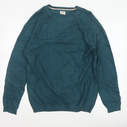 ACW85 Men’s Green Medium Cotton Crew Neck Knit Pullover Jumper